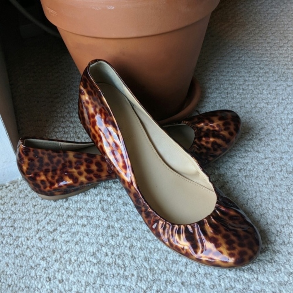 J. Crew leopard print patent flats
